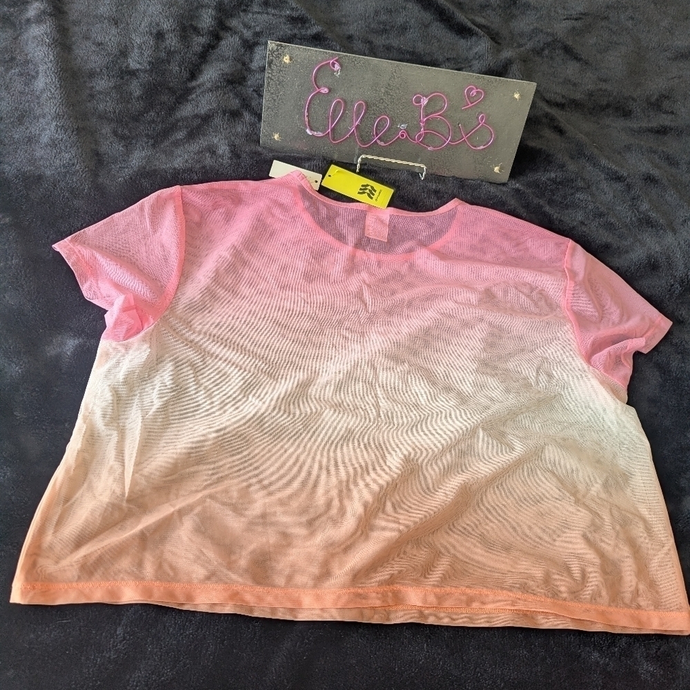 NWT All In Motion Pink/Orange Mesh Boxy Tee XXL - Picture 4 of 4